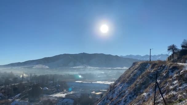 Panorama Suburbs Bishkek Kyrgyzstan Observation Deck Smog City Most Polluted — Stock videók