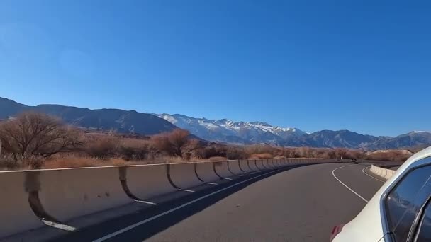 Exciting Road Trip Panorama Majestic Mountains Beautiful Summer Landscape Traveling — Stock videók