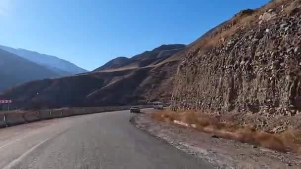 Amazing View Beautiful Hilly Landscape Serpentine Roads Exciting Road Adventure — Stock videók