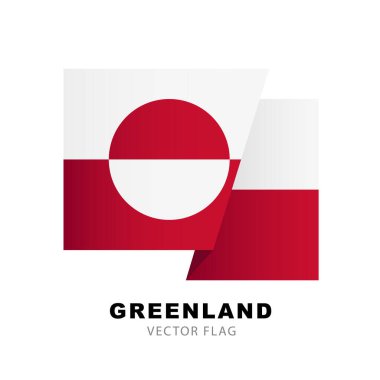 Flag of Greenland. Vector illustration isolated on white background. Colorful greenland flag logo.