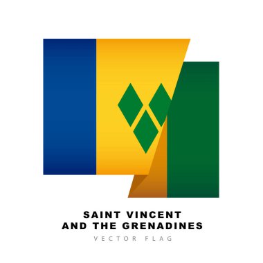 Flag of Saint Vincent and the Grenadines. Vector illustration isolated on white background. Colorful logo of the german flag.