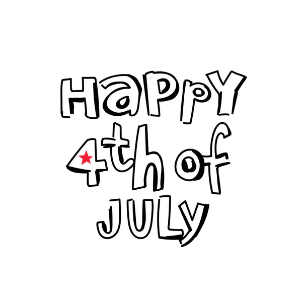 Einschreibung Happy Juli Buchstaben Ausgezeichnete Geschenkkarte Zum Tag Der Unabhängigkeit — Stockvektor