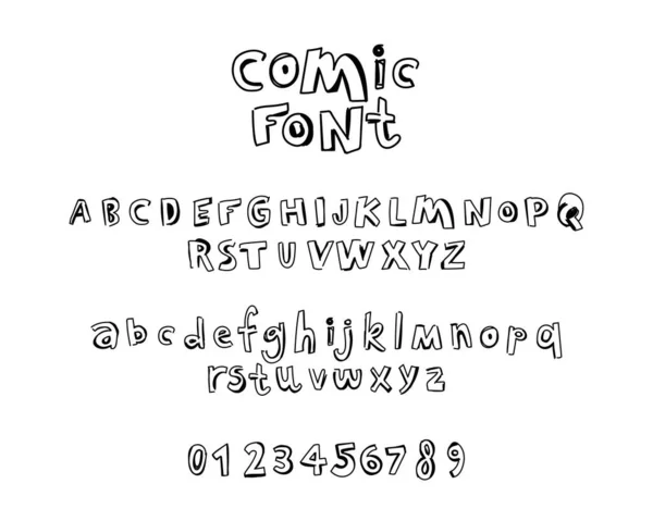 Vector Handgezeichnetes Comic Alphabet Pinsel Bemalte Buchstaben Handschriftliches Schriftzeichen Handschrift — Stockvektor