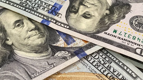 Nahaufnahme Der Amerikanischen Nationalwährung Mit Einem Porträt Von Benjamin Franklin — Stockfoto
