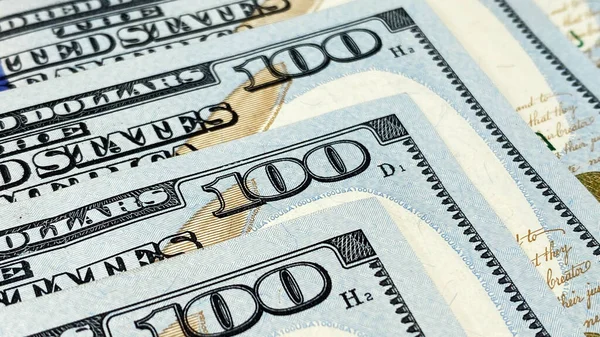 100ドルの現金紙幣を閉鎖する 現金ドル紙幣の背景 100米ドル お金の背景について アメリカの通貨 金融ビジネス背景コンセプト — ストック写真