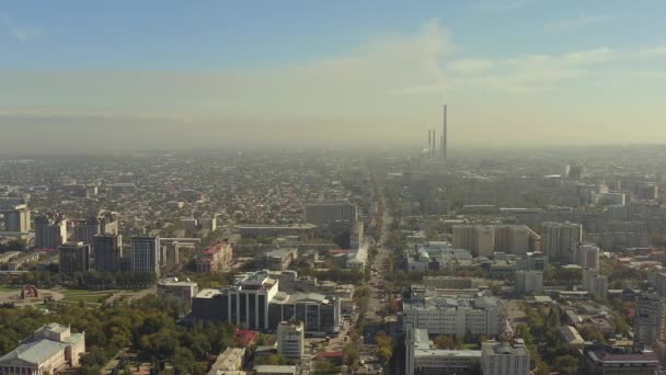 Kırgızistan Başkentini Dolaş Bishkek Dünyanın Kirli Havasına Sahip Bir Şehirdir — Stok video
