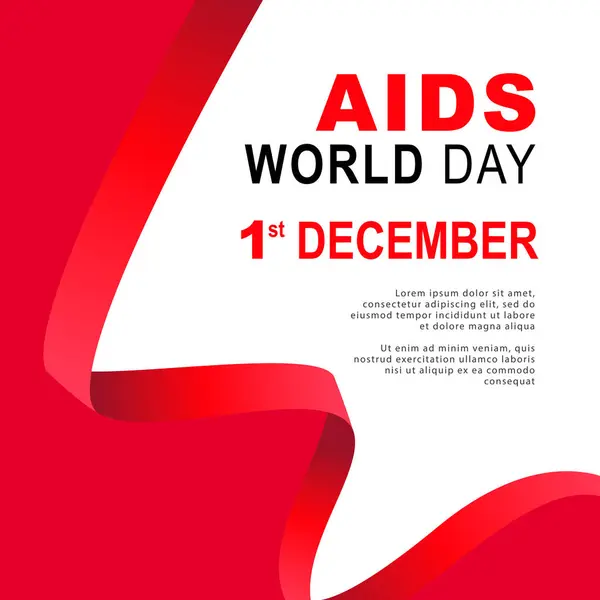 Světový Den Aids Prosince Červená Stuha Povědomí Jako Symbol Naděje Royalty Free Stock Ilustrace