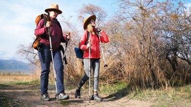 İki kız kardeş kırsal alanda seyahat eder. İki lezbiyen kampa gidiyor. Aktif hafta sonları. Gün batımı yürüyüşü. Temiz havada yürüyen kız öğrenciler.