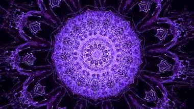 Mor gözün gizemli güzelliği. Mor mandala kavramının karmaşıklığı. Yaşam döngüsünün görsel olarak çarpıcı ve karmaşık tasviri. Kaleydoskop ya da düş kapanı