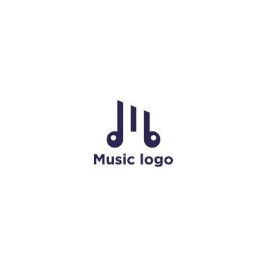 M harfi Müzik logosu tasarım vektörü şablonu