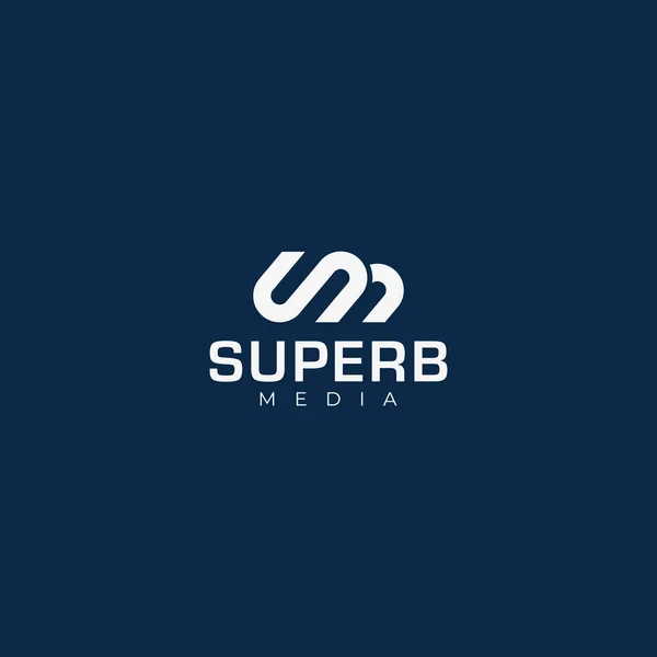 Levél Logo Super Media Nagyon Könnyen Szerkeszthető Vektor Sablont Bármilyen — Stock Vector