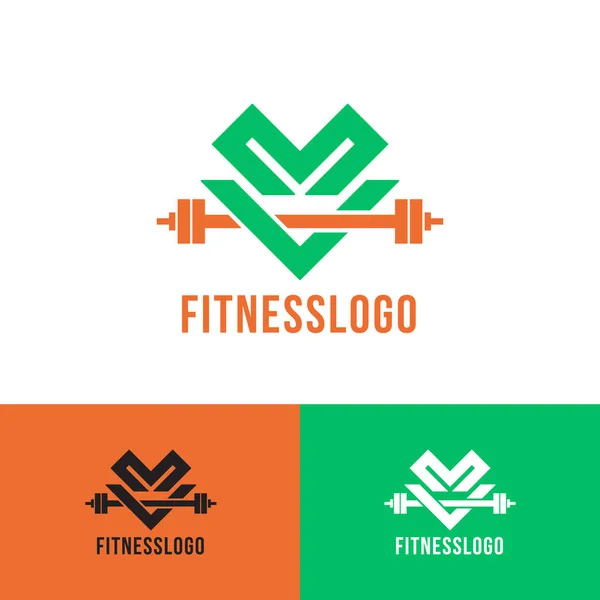 Fitness Logo Design Vector Template Fully Editable — Stock Vector