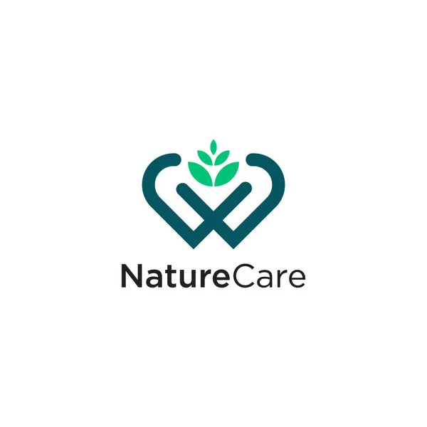 Nature Care Logo Design Vector Template Easy Edit — Stock Vector