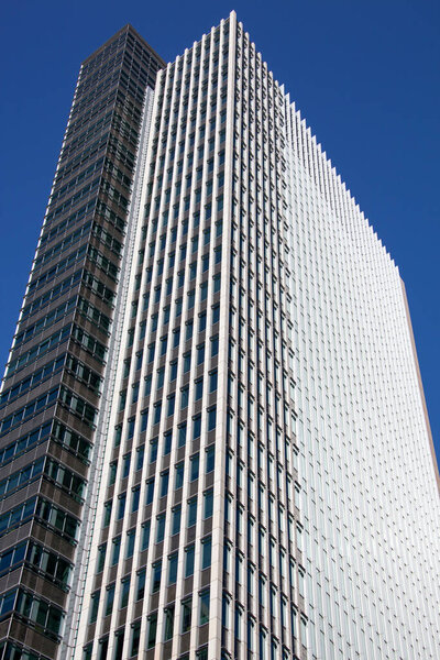 The abstract view of a modern skyscraper in Honolulu downtown (Hawaii).