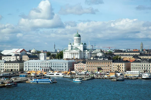 Widok Lotu Ptaka Stare Miasto Helsinkach Zabytkową Katedrą Ewangelicko Luterańską Obrazek Stockowy