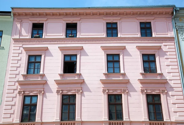 Facade Pink Historic Building Olomouc Old Town Czech Republic — Stock Photo, Image
