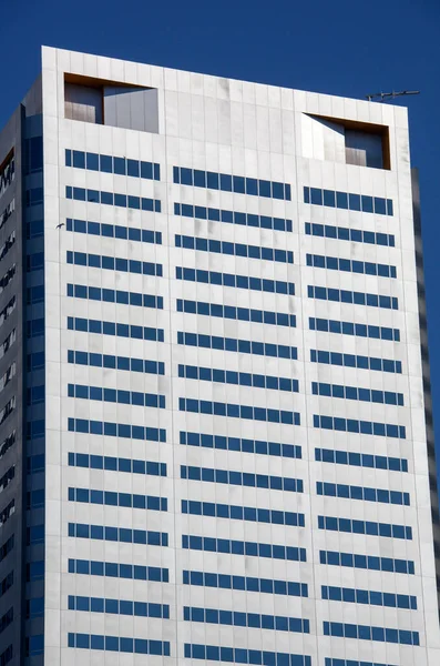 Absztrakt Kilátás Egy Modern Fehér Felhőkarcoló Seattle Belvárosában Washington — Stock Fotó