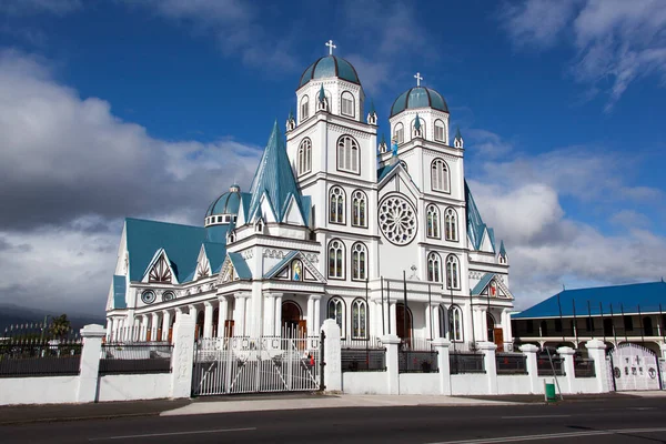 Vista Mattutina Dell Immacolata Concezione Cattedrale Cattolica Nella Città Apia — Foto Stock