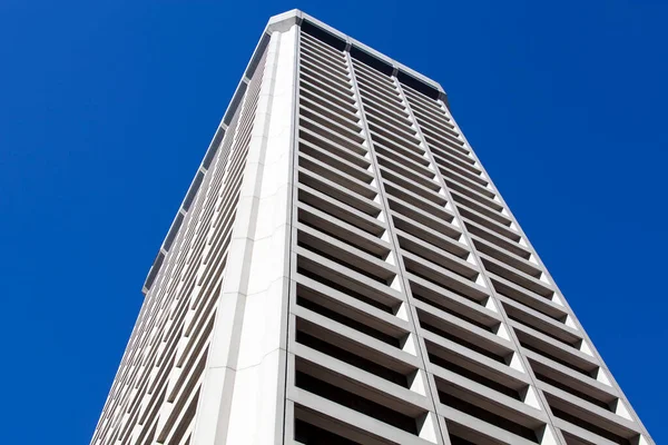 Den Abstrakta Bilden Modern Skyskrapa Seattle Centrum Med Klarblå Himmel — Stockfoto