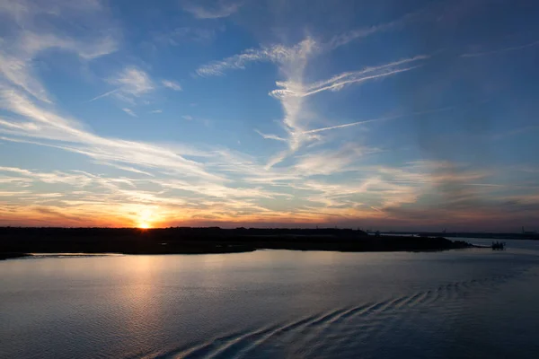 Ostatnie Światło Słoneczne Malownicze Niebo Nad Rzeką Johns Jacksonville Floryda — Zdjęcie stockowe