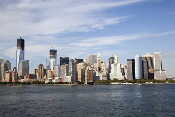 Pohled Panorama Dolního Manhattanu Řeky Hudson Pozdním Odpoledni New York — Stock fotografie
