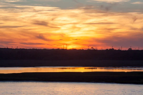 Den Natursköna Utsikten Över Orange Färg Johns River Och Jacksonville — Stockfoto