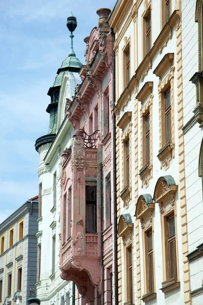 Abstract View Historic Houses Exterior Olomouc Old Town Czech Republic — Stock Photo, Image