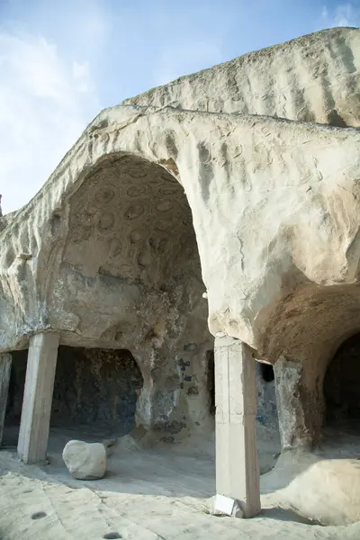 Структура Аркой Интерьером Древнем Пещерном Городе Уплищихе Построена Веке Грузия — стоковое фото
