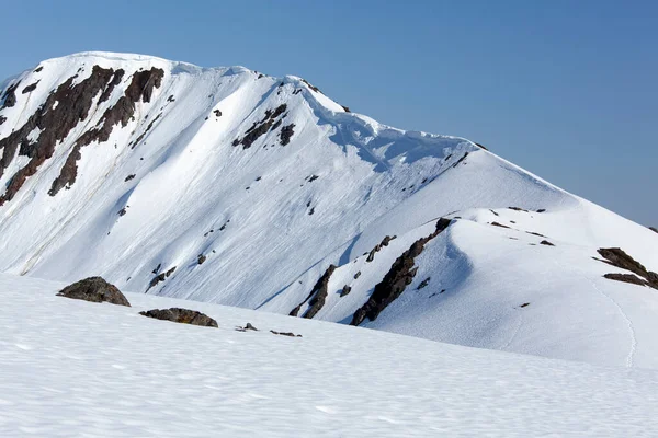 Der Malerische Blick Auf Die Noch Verschneite Landschaft Des Mount — Stockfoto