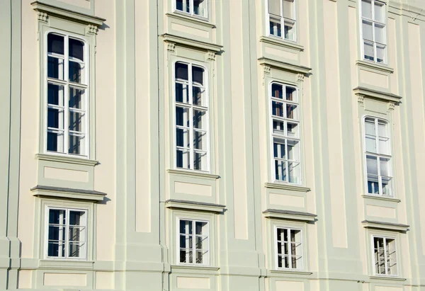 Abstract View Yellow Color Historic Building Windows Vienna Old Town — Stock Photo, Image