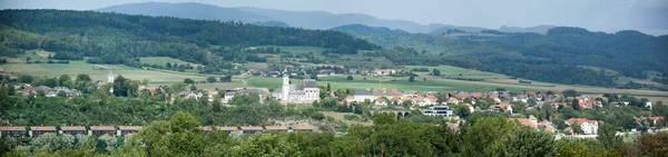 Den Panoramautsikt Över Emmersdorf Der Donau Stad Turistregionen Wachau Österrike — Stockfoto
