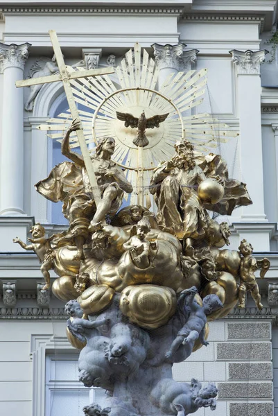 Top Historic 17Th Century Memorial Column Plague Victims Vienna Old — Stock Photo, Image