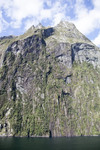 Het Schilderachtige Uitzicht Van Een Steile Rots Fiordland National Park — Stockfoto