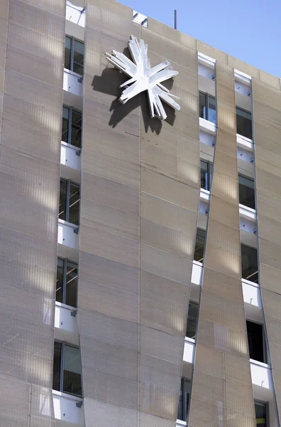 Die Abstrakte Ansicht Des Modernen Bürogebäudes Wellington Downtown Neuseeland — Stockfoto