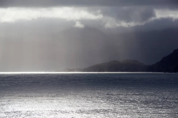 Vista Contrastiva Manhã Entrada Parque Nacional Fiordland Nova Zelândia — Fotografia de Stock