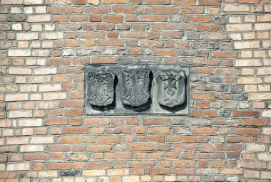 14. yüzyıl Gdansk Süt Kapısı Kulesi dış görünüşü Polonya, Prusya ve Gdansk şehirlerinin (Polonya).