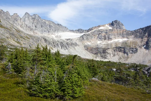 Şelaleli Yukarı Dewey Gölü manzarası (Skagway, Alaska).