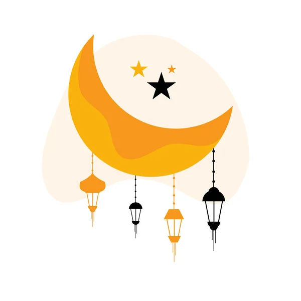 Projeto Ramadan Kareem Com Vetor Lua Mesquita Para Evento Halloween — Vetor de Stock