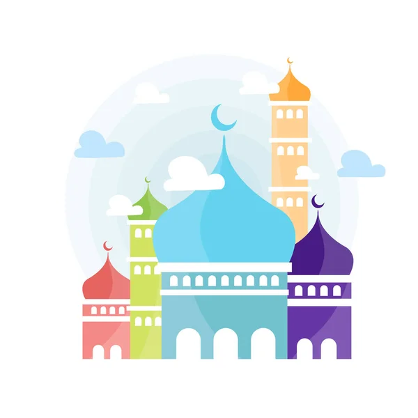 Diseño Kareem Ramadán Con Luna Vector Mezquita Para Evento Halloween — Vector de stock