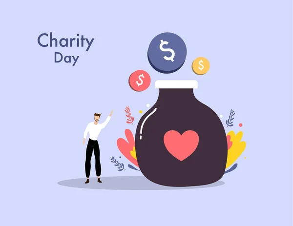 International Day Charity Hand Drawn Illustration Vector Design — Stock Vector