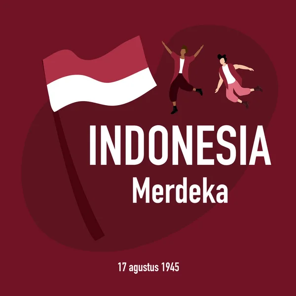 Indonésia Independência Dia Projeto Vetorial Para Indonésia Merdeka —  Vetores de Stock