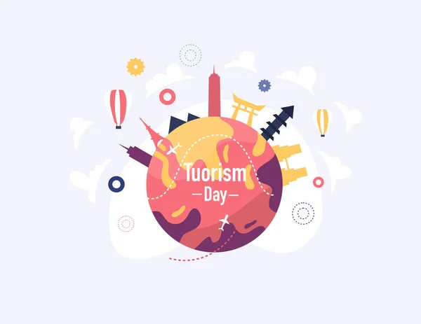 Tourism Day Illustration Vector Design Tourism Event Vector — Stockvektor