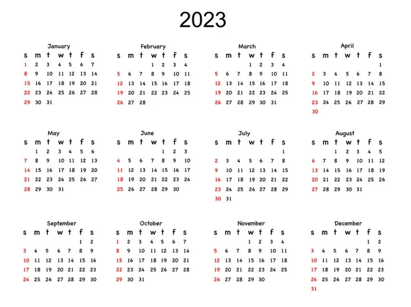 2023年カレンダーベクトルの新しい年のカレンダースタイルのデザイン — ストックベクタ