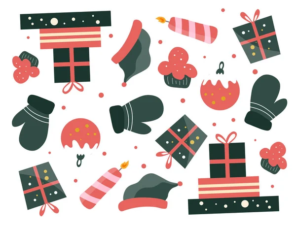 Arbre Décoratif Noël Des Boîtes Cadeaux Beaucoup Autres Pour Événement — Image vectorielle