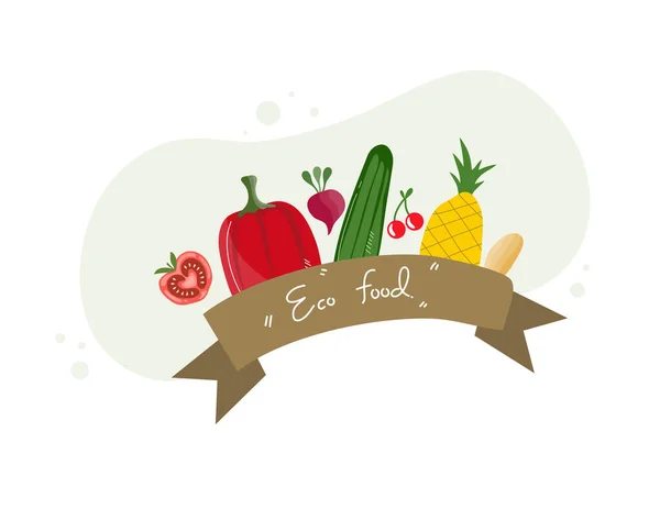 Веганський День Ілюстрація Харчування Вектор Вегетаріанської Здорової Їжі Події — стоковий вектор