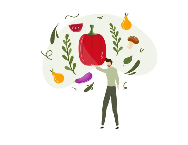 Día Vegano Ilustración Vector Alimentos Para Vegetariano Evento Alimentos Saludables — Vector de stock