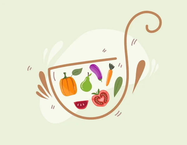 Веганський День Ілюстрація Харчування Вектор Вегетаріанської Здорової Їжі Події — стоковий вектор