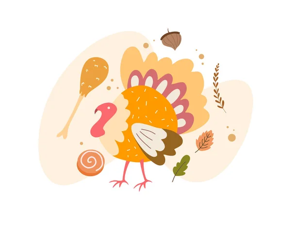 Thanksgiving Concept Flat Design Resources Background — Stock Vector