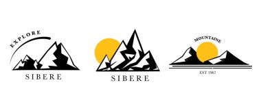 mountains logo set vector bundle