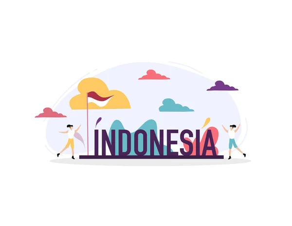 Indonésia Independência Dia Projeto Vetorial Para Indonésia Merdeka — Vetor de Stock